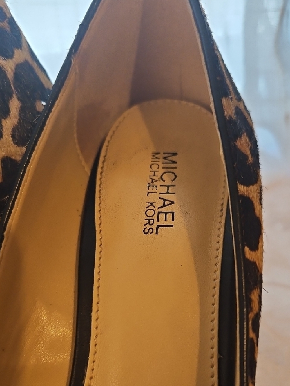 Michael Kors Leopard-Print Pointed Toe Pumps - Tan/Black - Picture 2 of 5